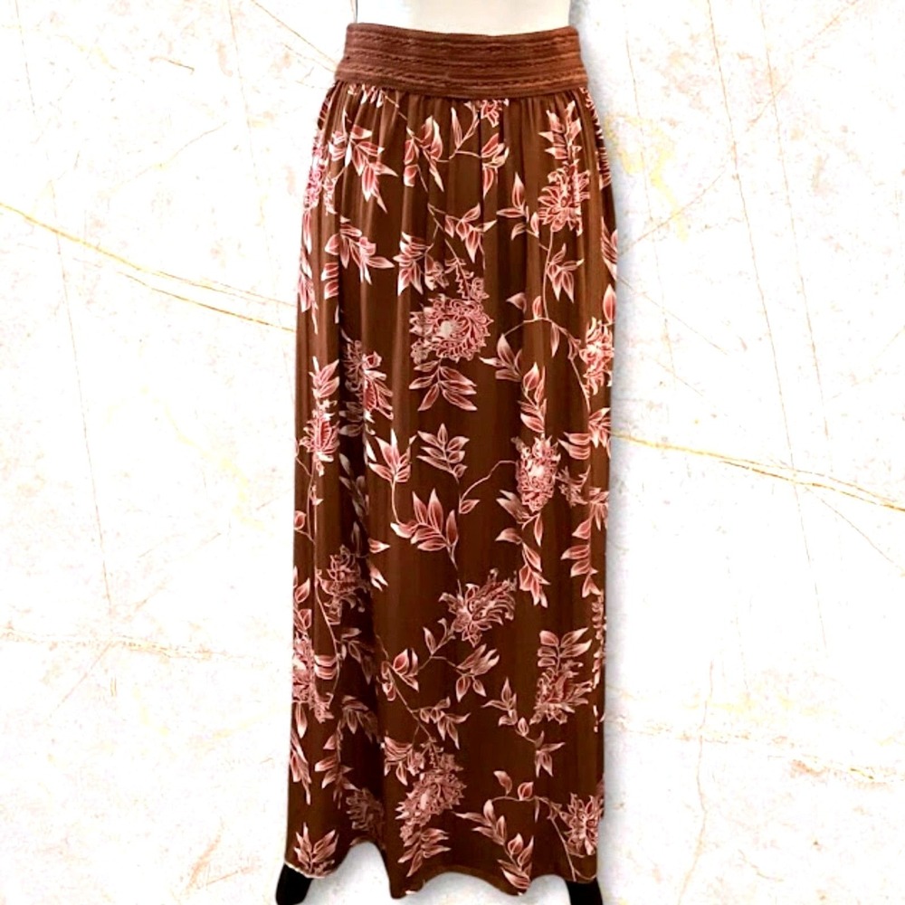Jon & Anna Skirt Maxi Women's Large in Floral Stretch Waist Prairie Boho Western - Picture 3 of 8